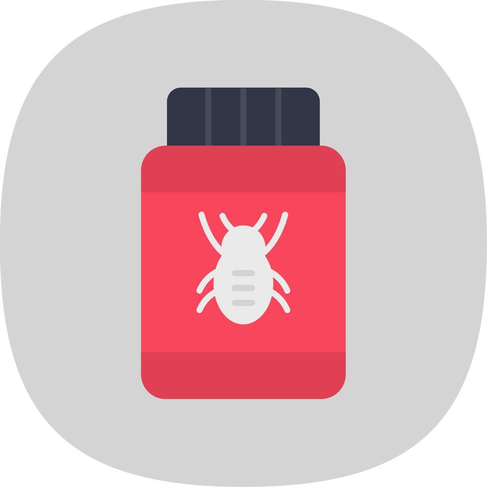 pesticida plano curva icono vector