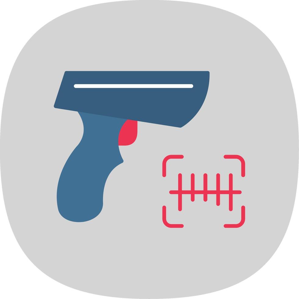 Barcode Scanner Flat Curve Icon vector