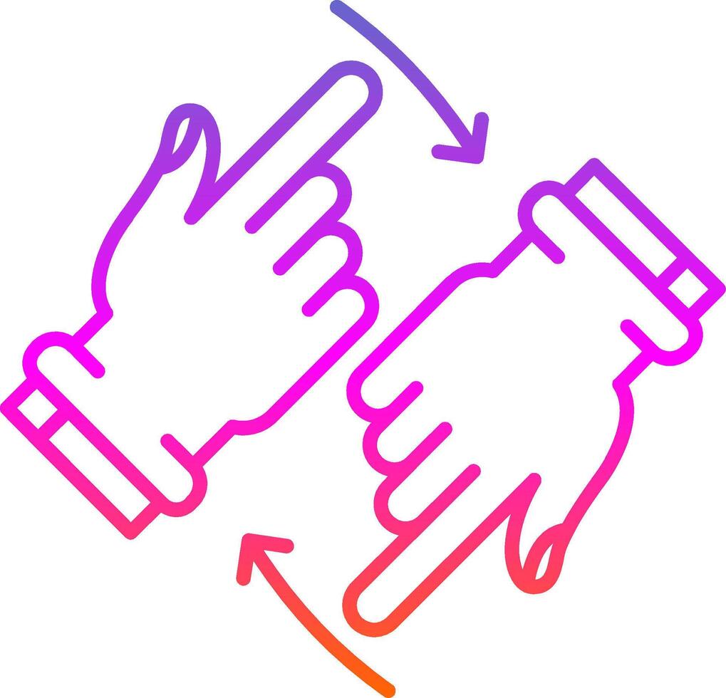 Rotate Two Hands Line Gradient Icon vector