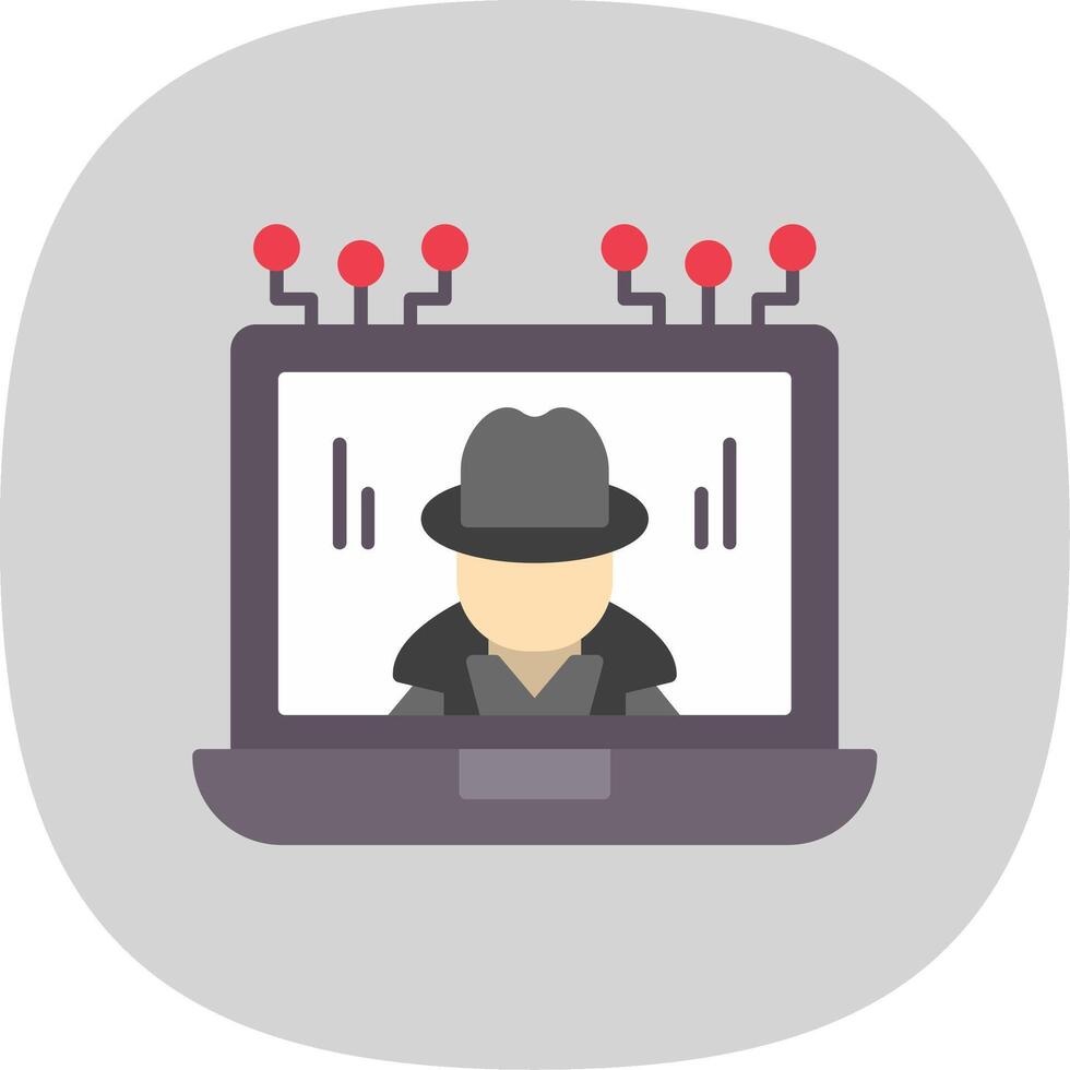 Fraud Flat Curve Icon vector