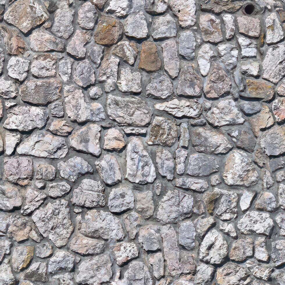 Old wall stone texture and background with rustic tiles design photo