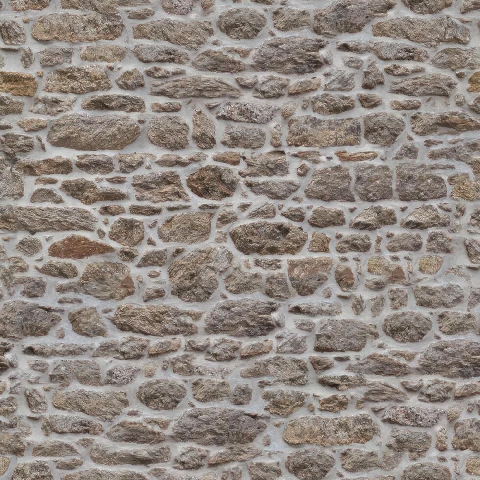 Old wall stone texture and background with rustic tiles design photo