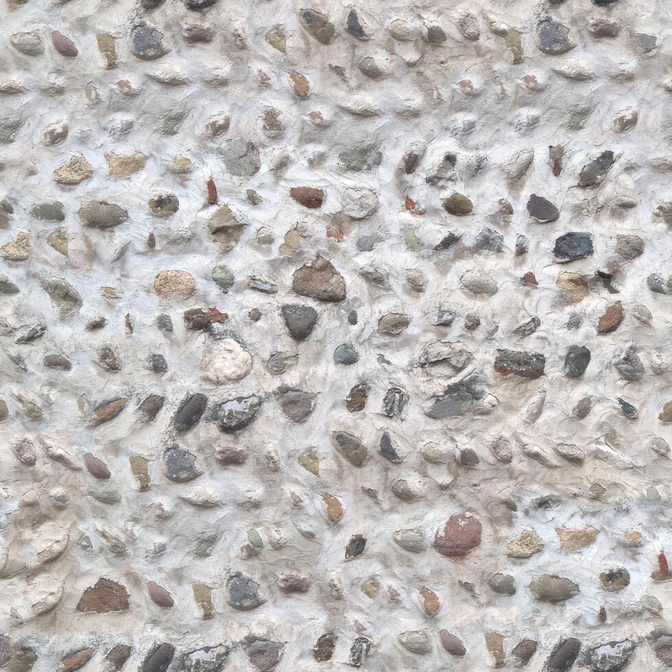 Old wall stone texture and background with rustic tiles design photo