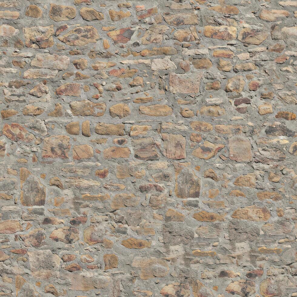 Old wall stone texture and background with rustic tiles design photo
