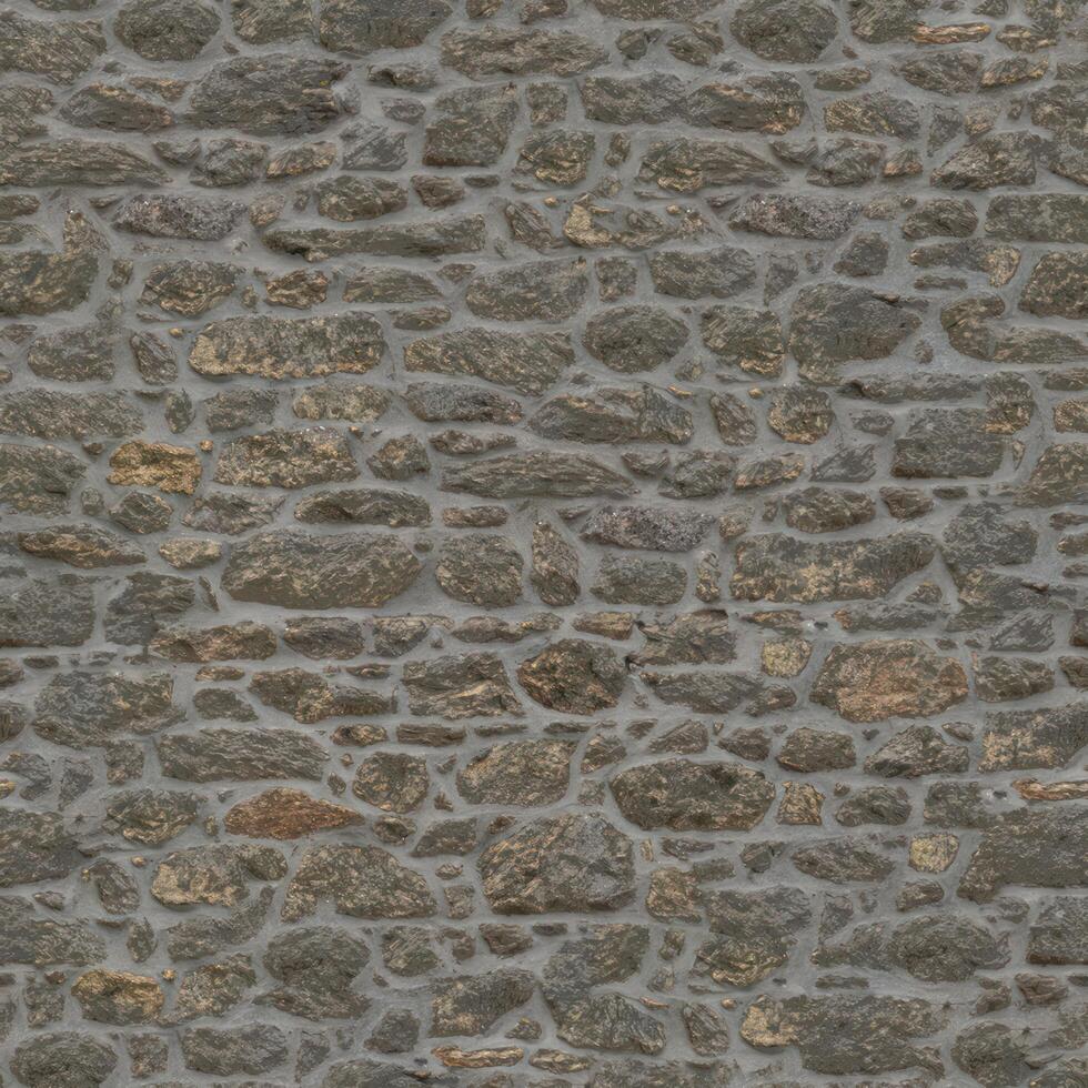 Old wall stone texture and background with rustic tiles design photo