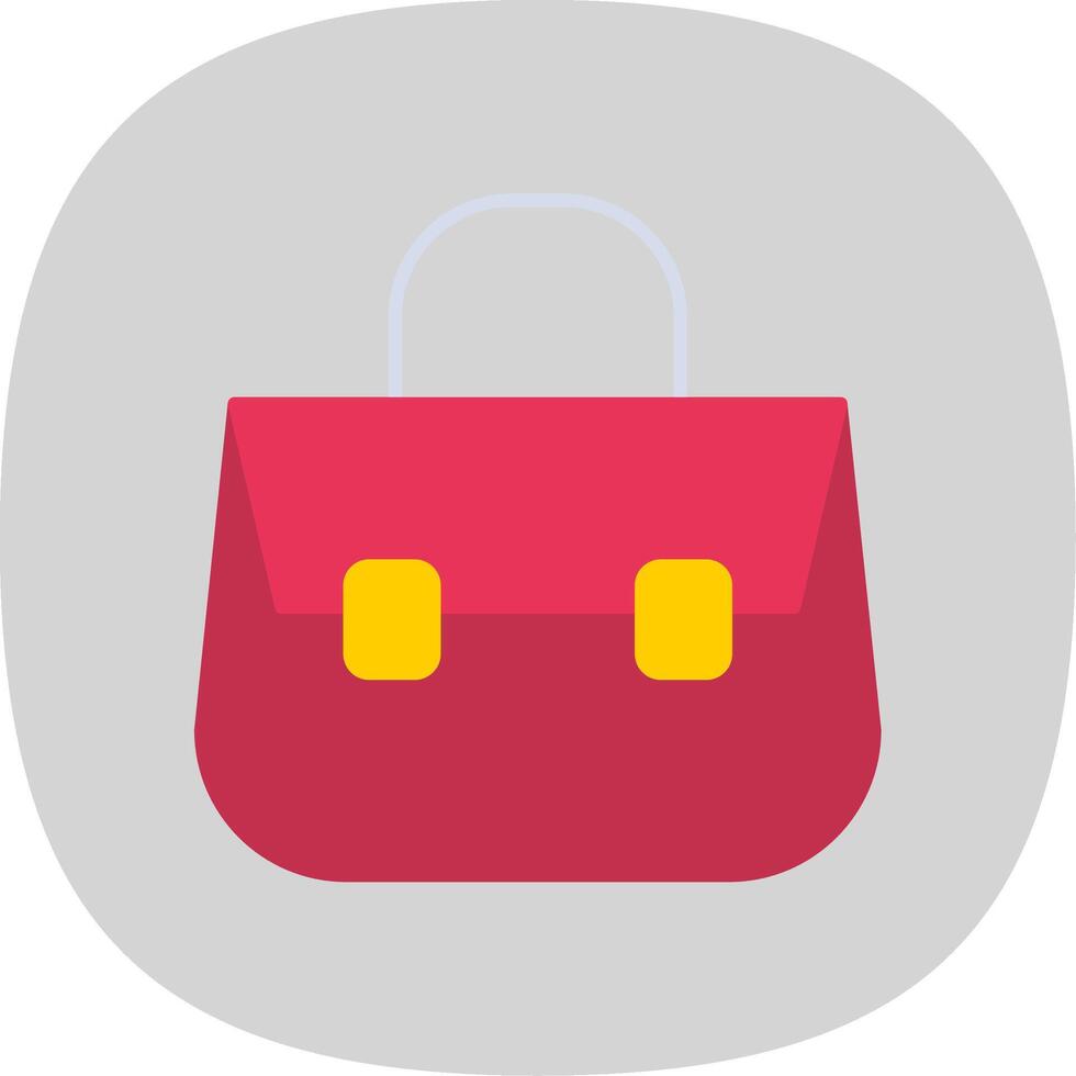 Shoulder Bag Flat Curve Icon vector