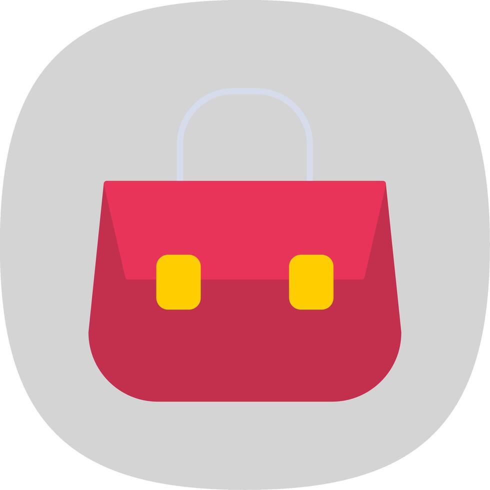 Shoulder Bag Flat Curve Icon vector