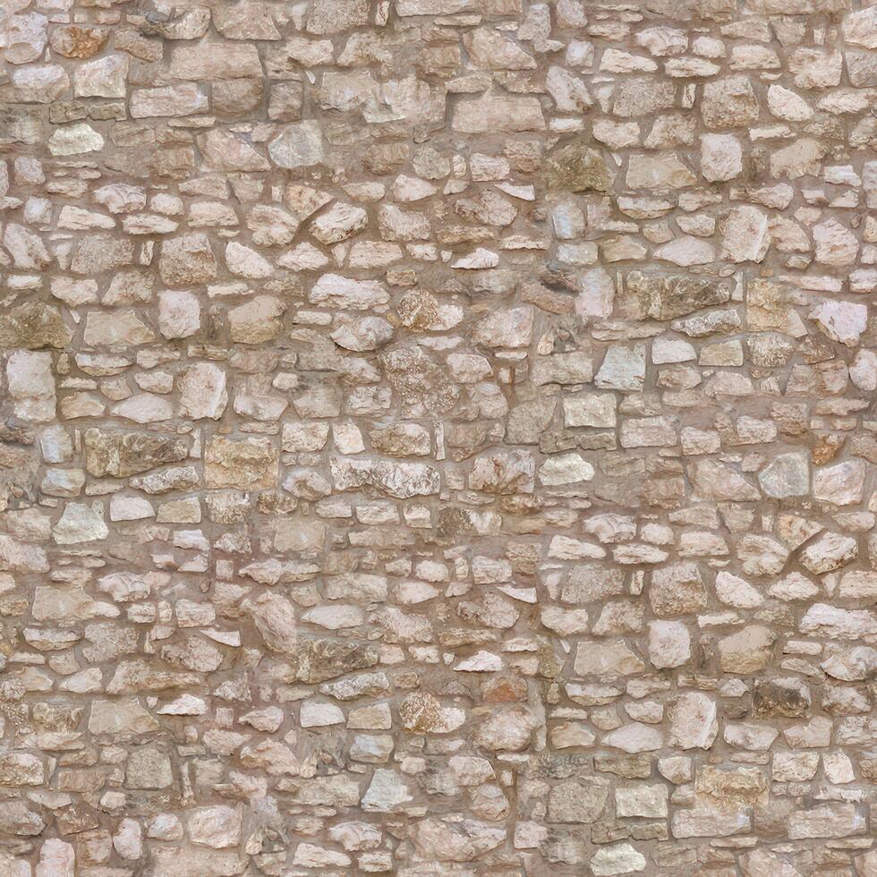 Old wall stone texture and background with rustic tiles design photo