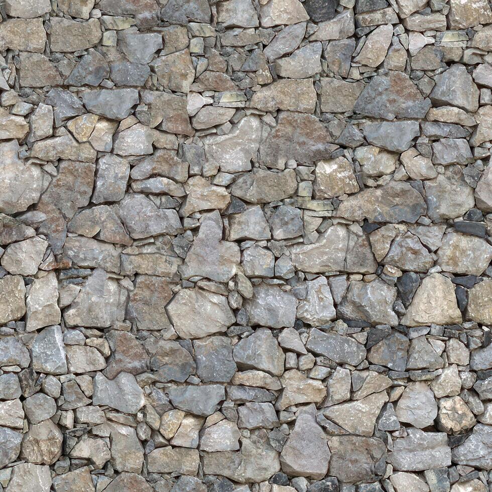Old wall stone texture and background with rustic tiles design photo
