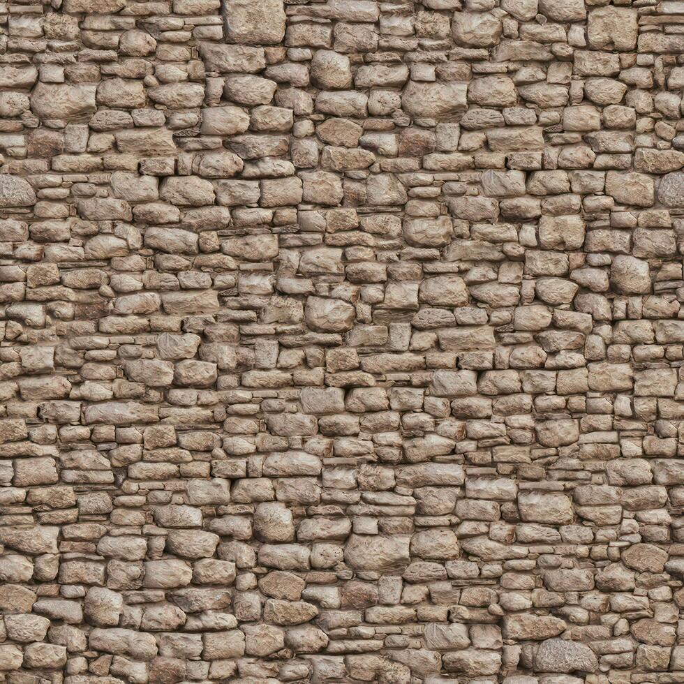Old wall stone texture and background with rustic tiles design photo