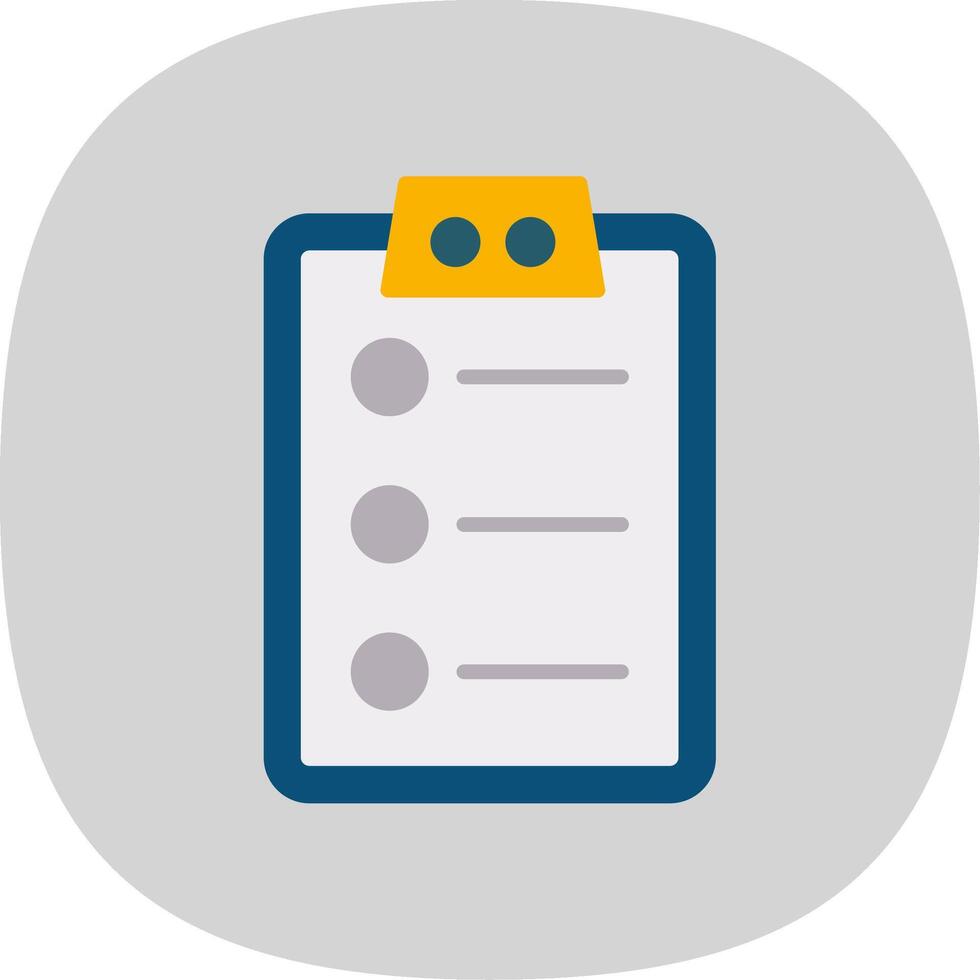 To Do List Flat Curve Icon vector