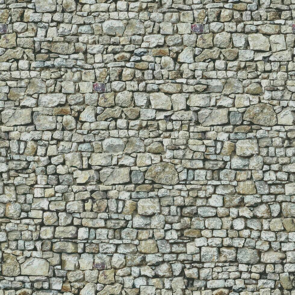 Old wall stone texture and background with rustic tiles design photo