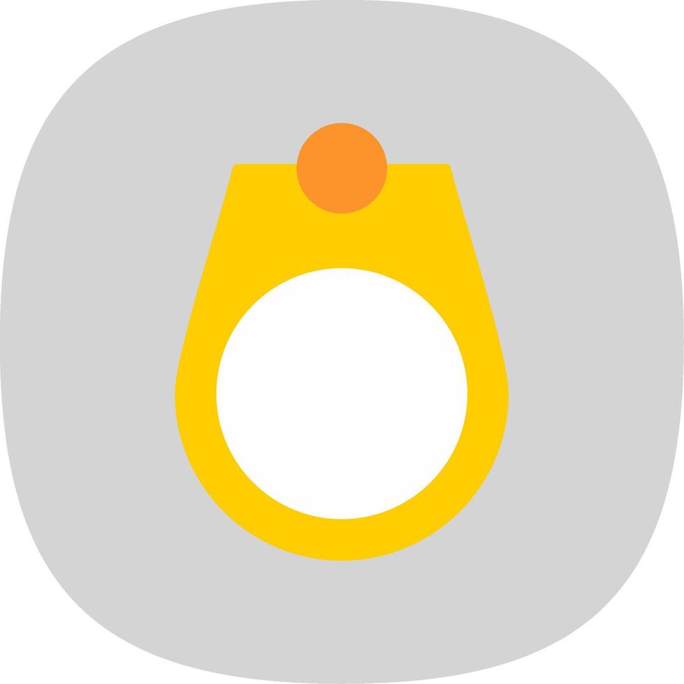 Mens Ring Flat Curve Icon vector