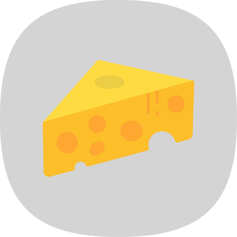 Cheese Flat Curve Icon vector