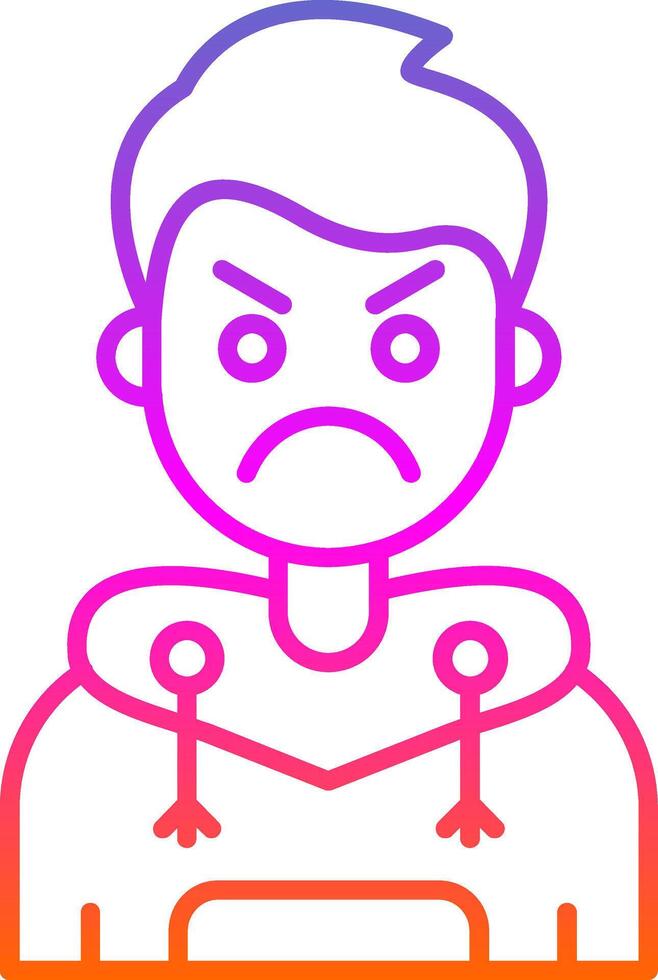 Angry Line Gradient Icon vector