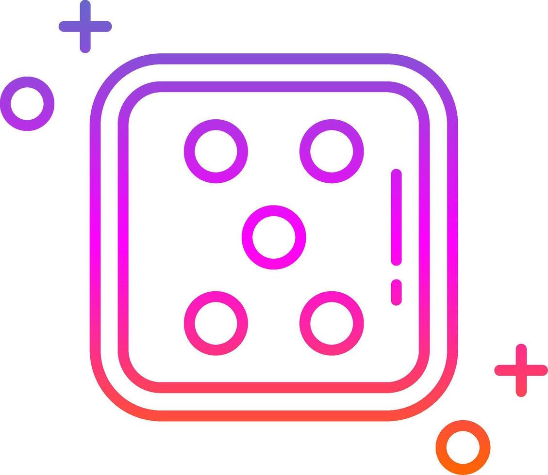 Dice five Line Gradient Icon vector