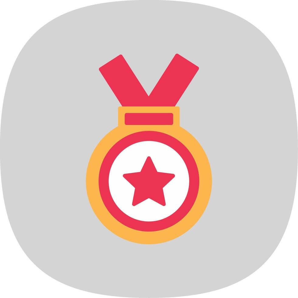 Medal Flat Curve Icon vector