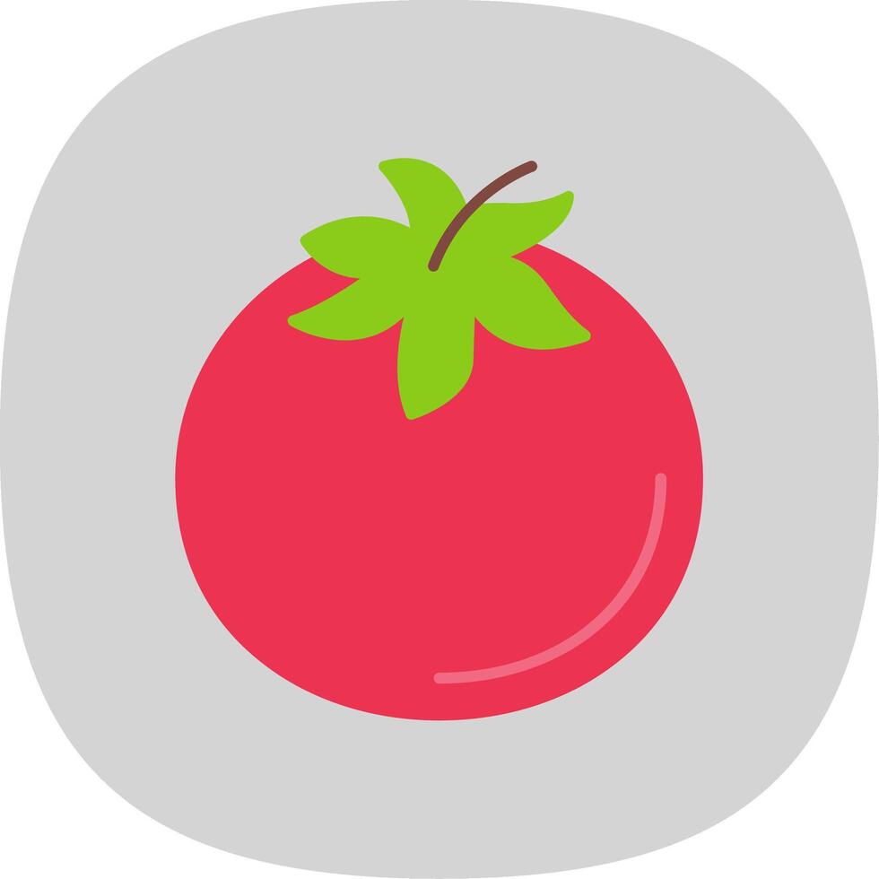 Tomato Flat Curve Icon vector