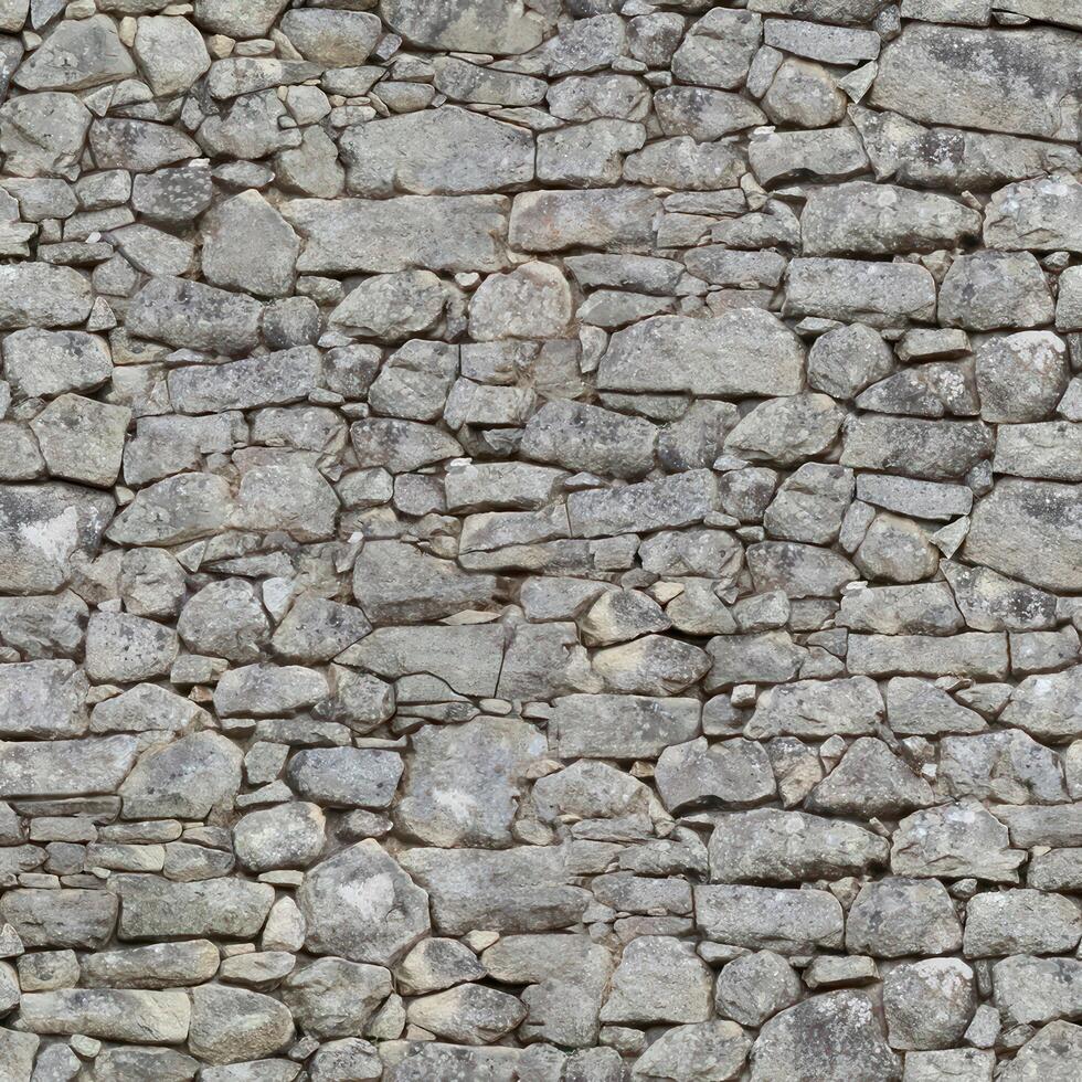 Old wall stone texture and background with rustic tiles design photo