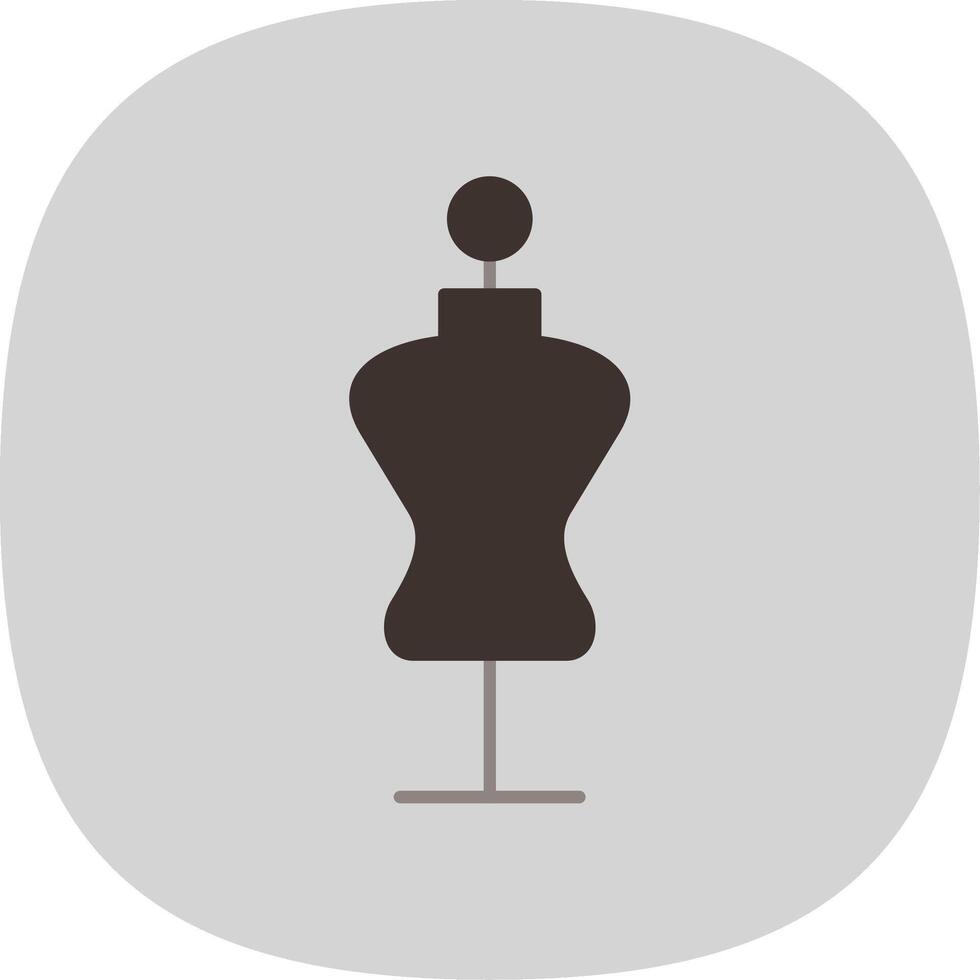 Mannequin Flat Curve Icon vector