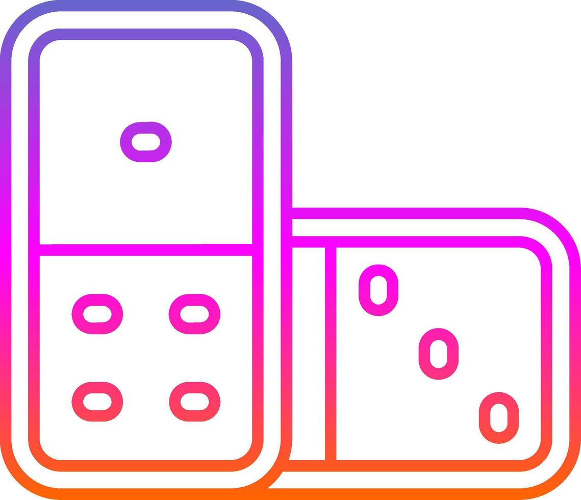 icono de gradiente de línea de dominó vector
