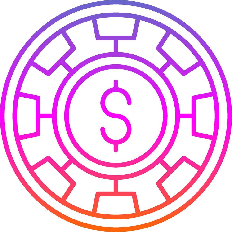 Chip Line Gradient Icon vector
