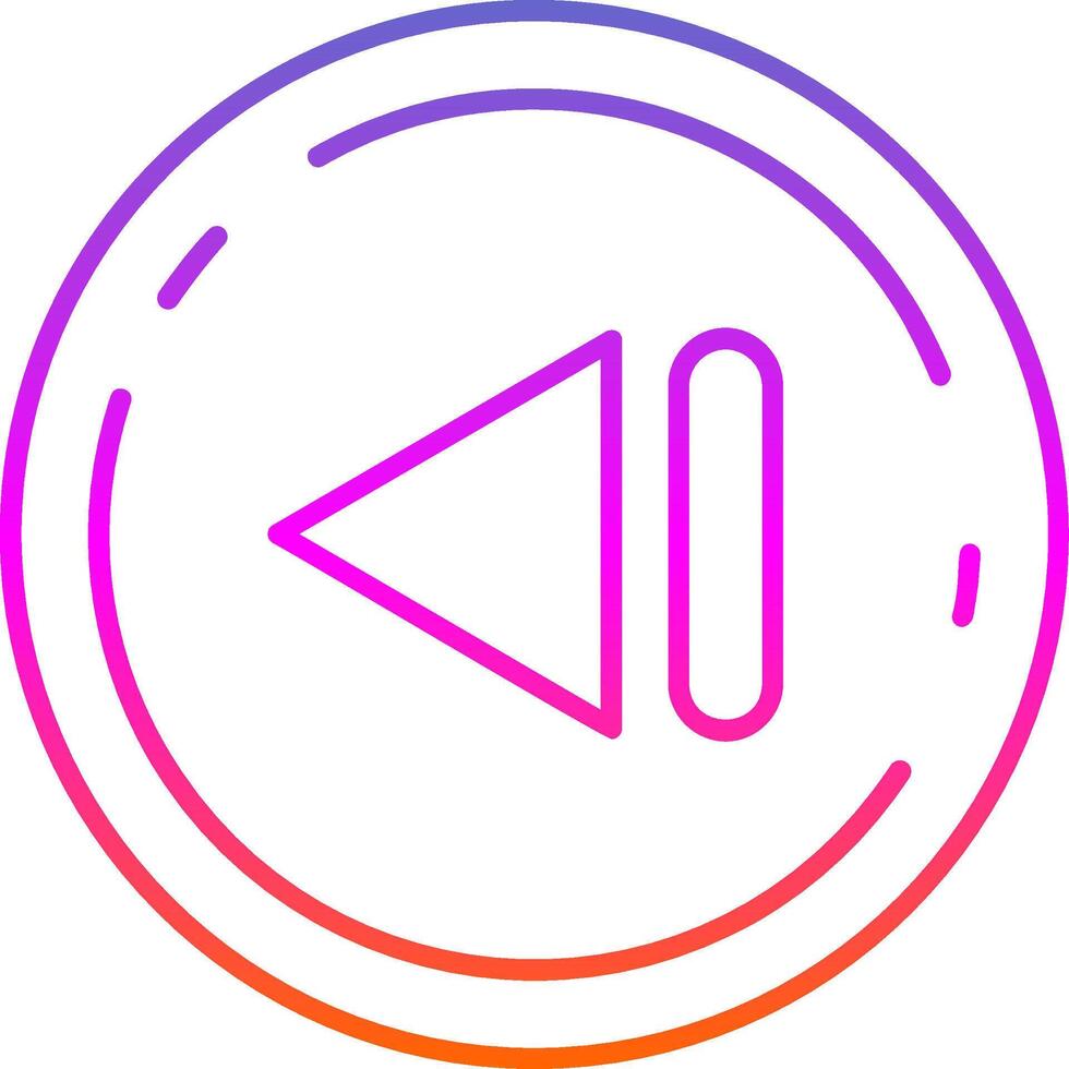 Previous Line Gradient Icon vector