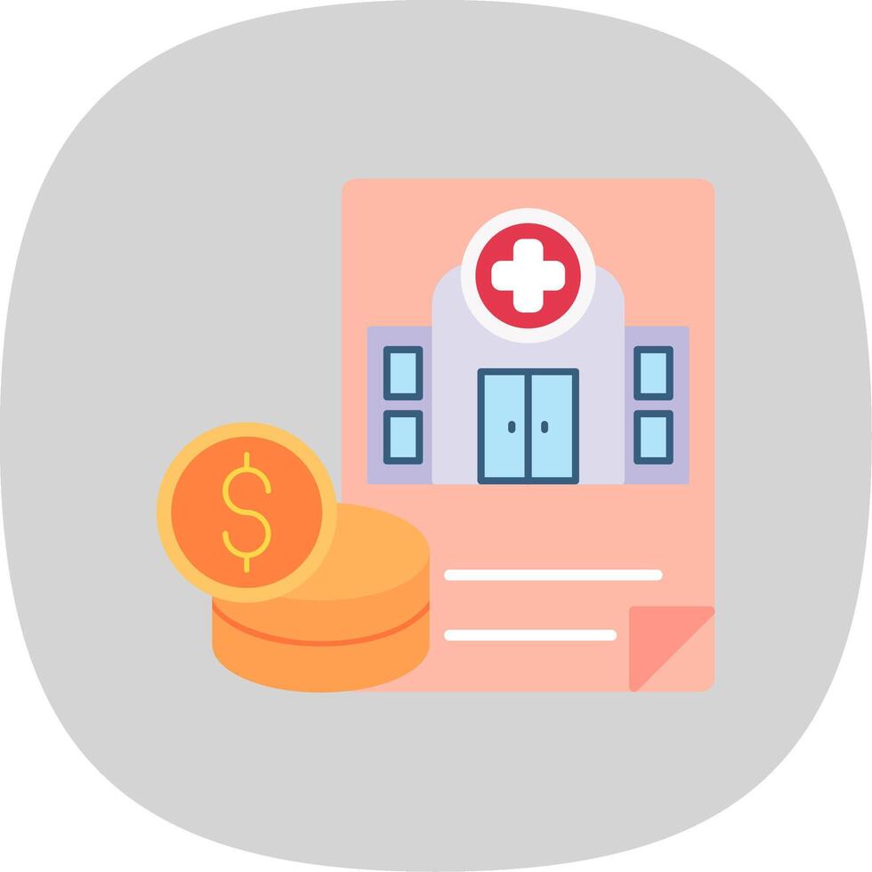 Hospital Budget Flat Curve Icon vector