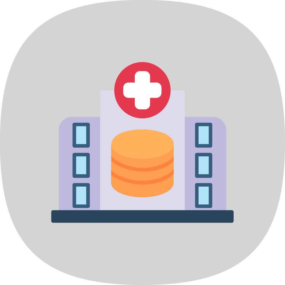 Hospital Database Flat Curve Icon vector