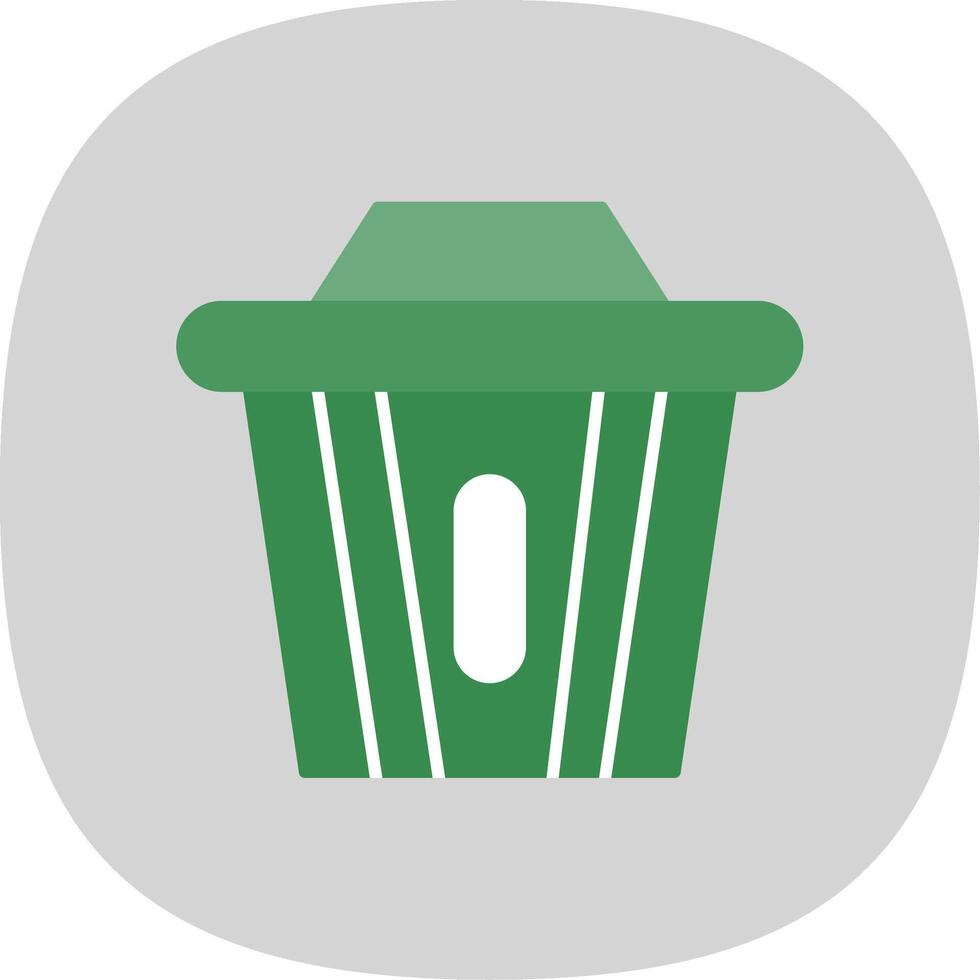 Recycle Bin Flat Curve Icon vector