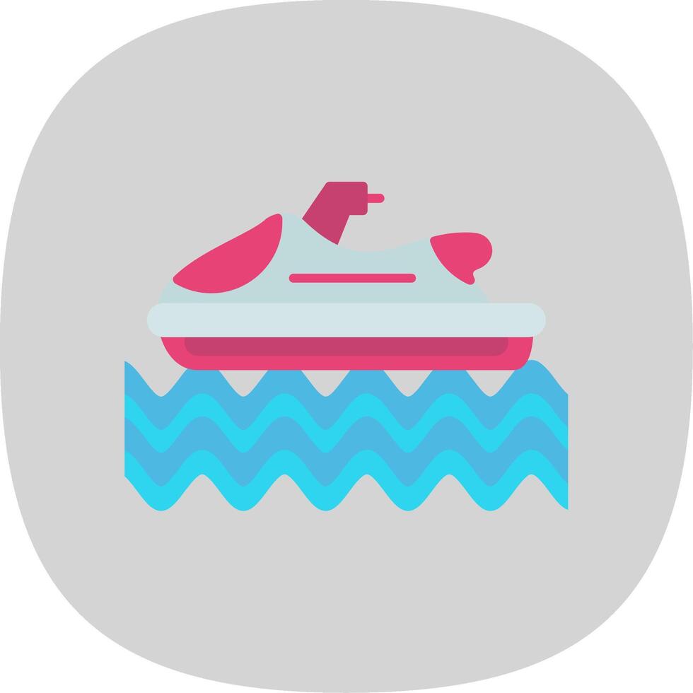 Parasailing Flat Curve Icon vector