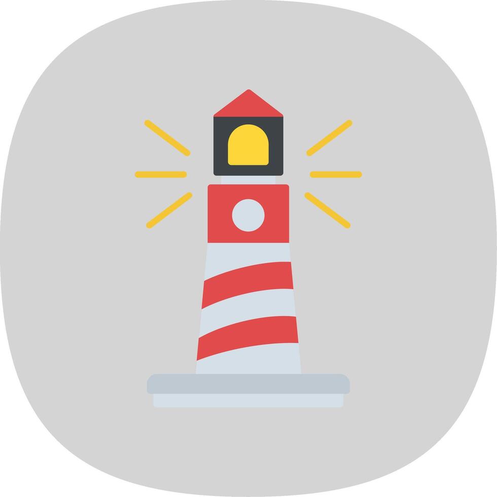 faro plano curva icono vector