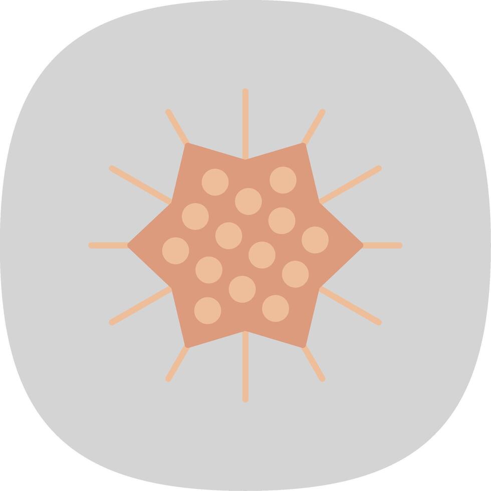 Sea Urchin Flat Curve Icon vector