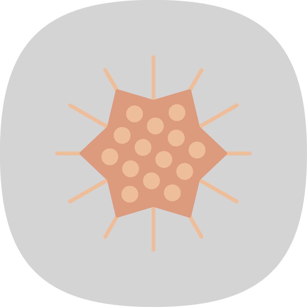 Sea Urchin Flat Curve Icon vector