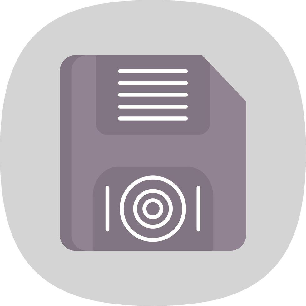 Floppy Disk Flat Curve Icon vector