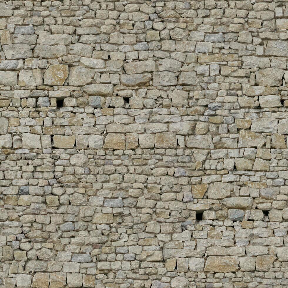 Old wall stone texture and background with rustic tiles design photo