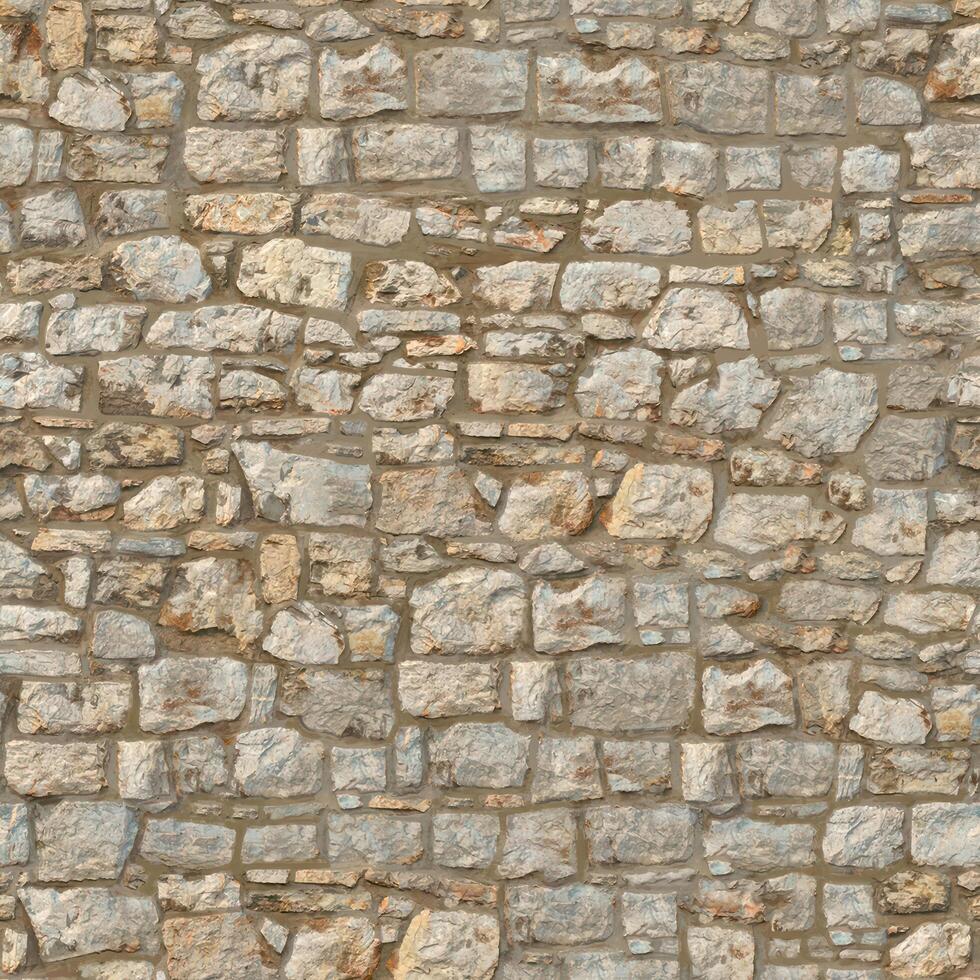 Old wall stone texture and background with rustic tiles design photo