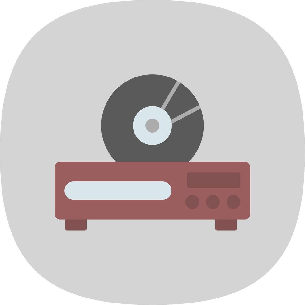 Dvd Player Flat Curve Icon vector