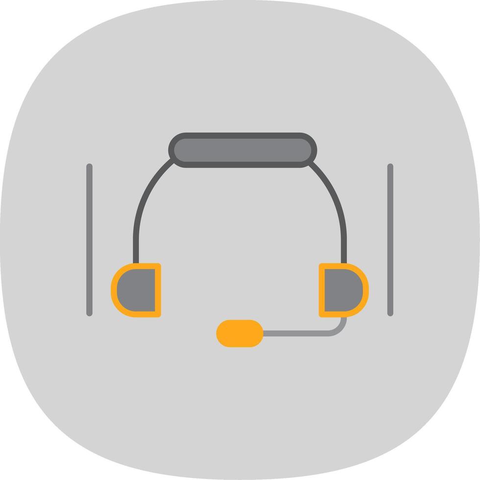 Headset Flat Curve Icon vector