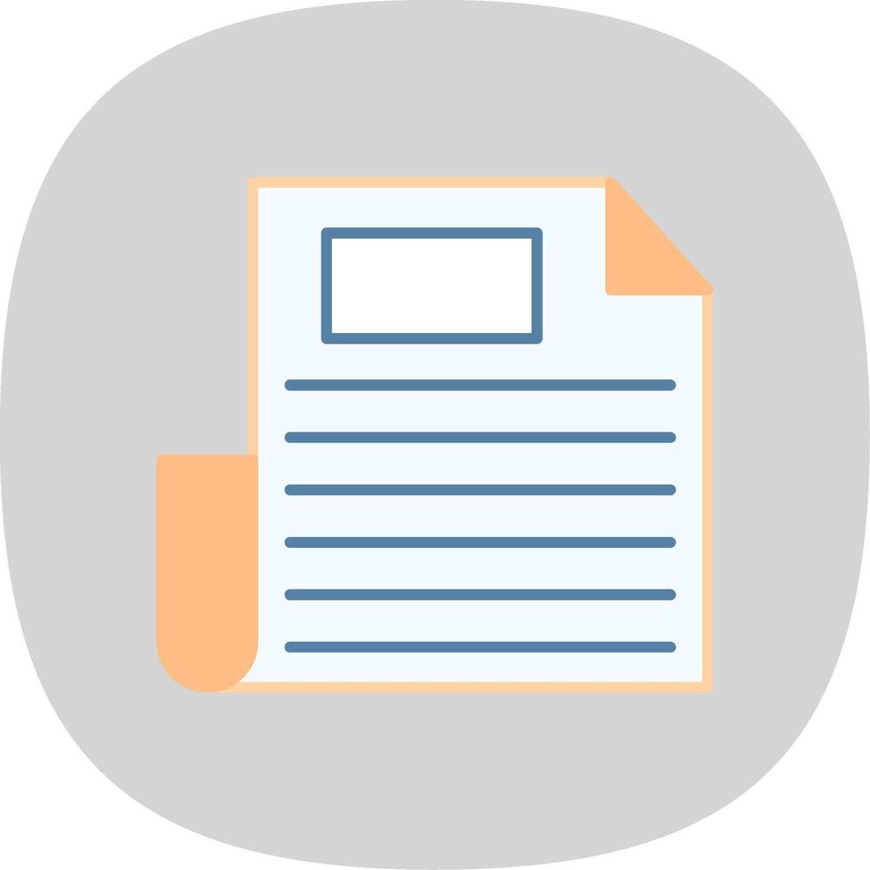 Document Flat Curve Icon vector