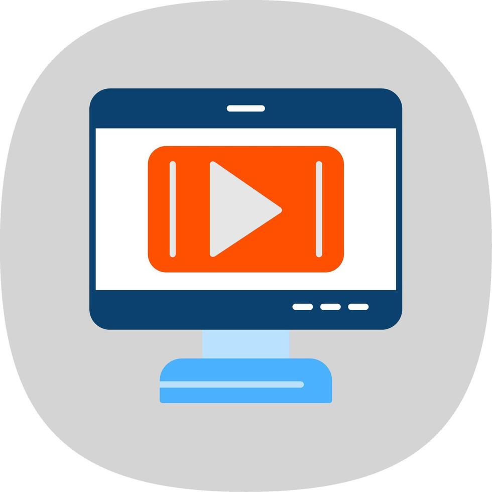 Video Player Flat Curve Icon vector