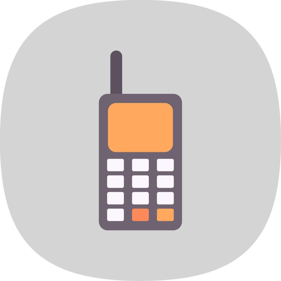 Walkie Talkie Flat Curve Icon vector