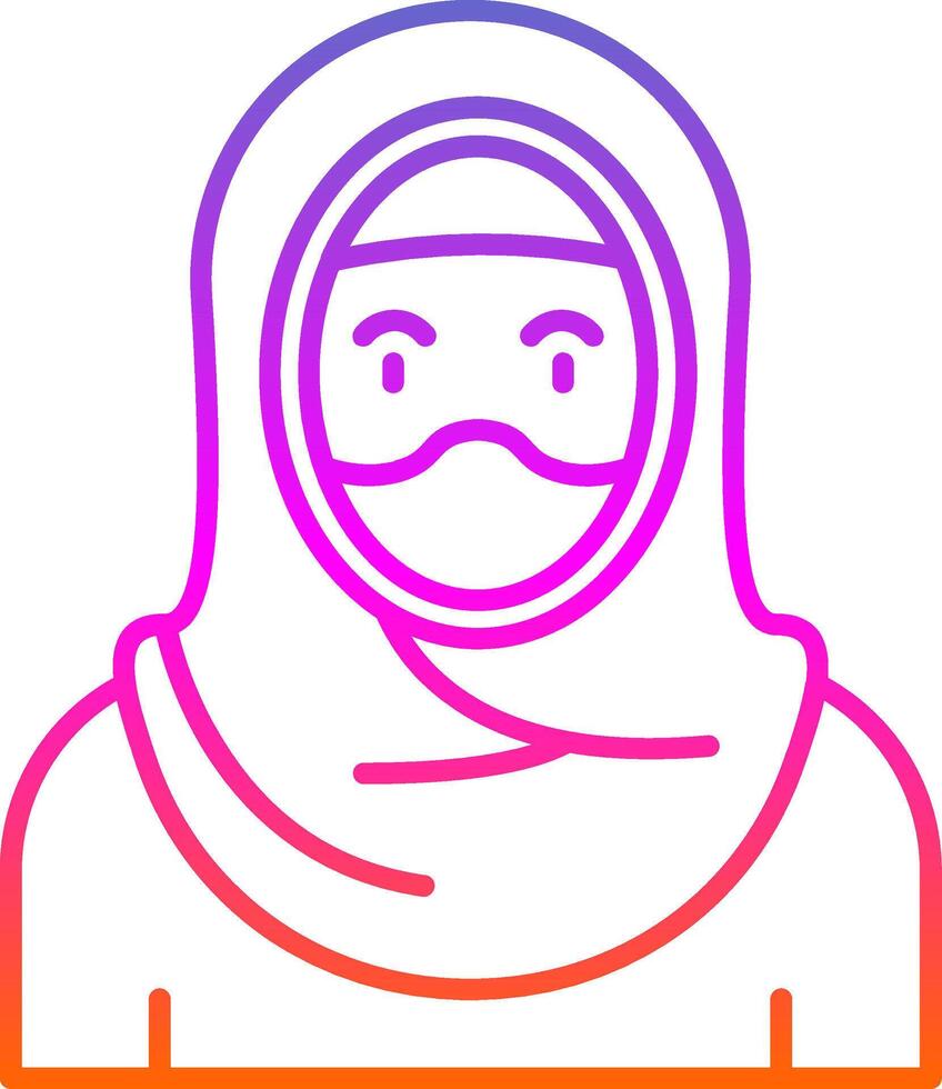 Muslim Line Gradient Icon vector