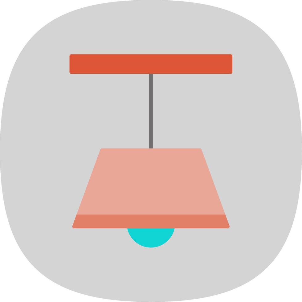 Ceiling Lamp Flat Curve Icon vector