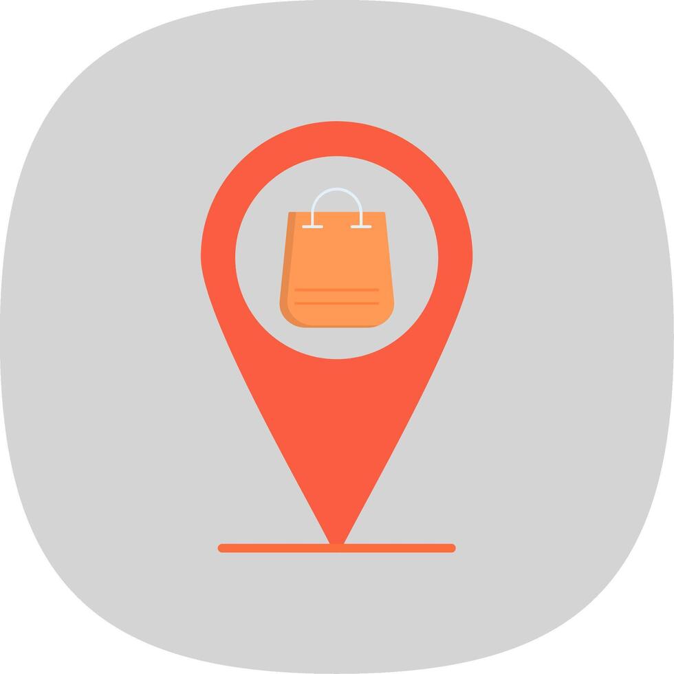 Pin Flat Curve Icon vector