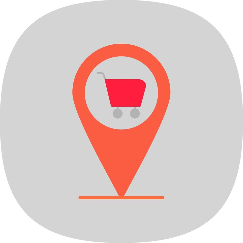 Pin Flat Curve Icon vector