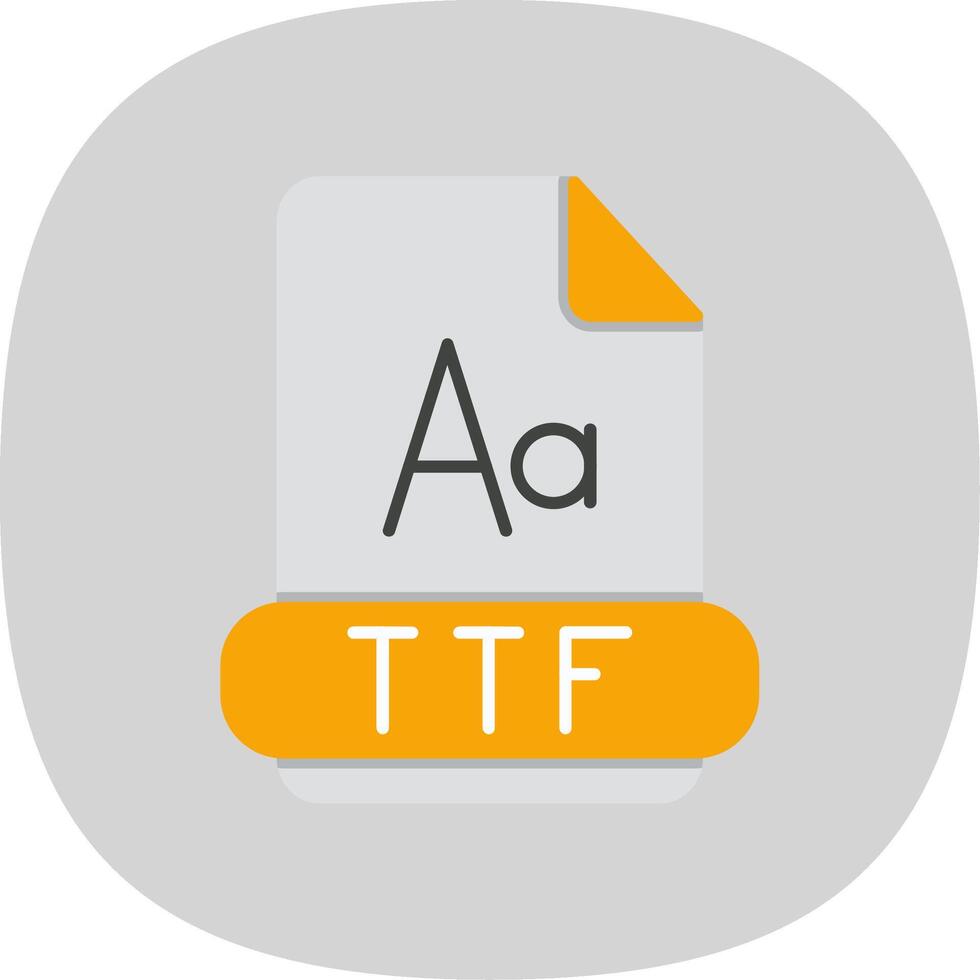 Ttf Flat Curve Icon vector