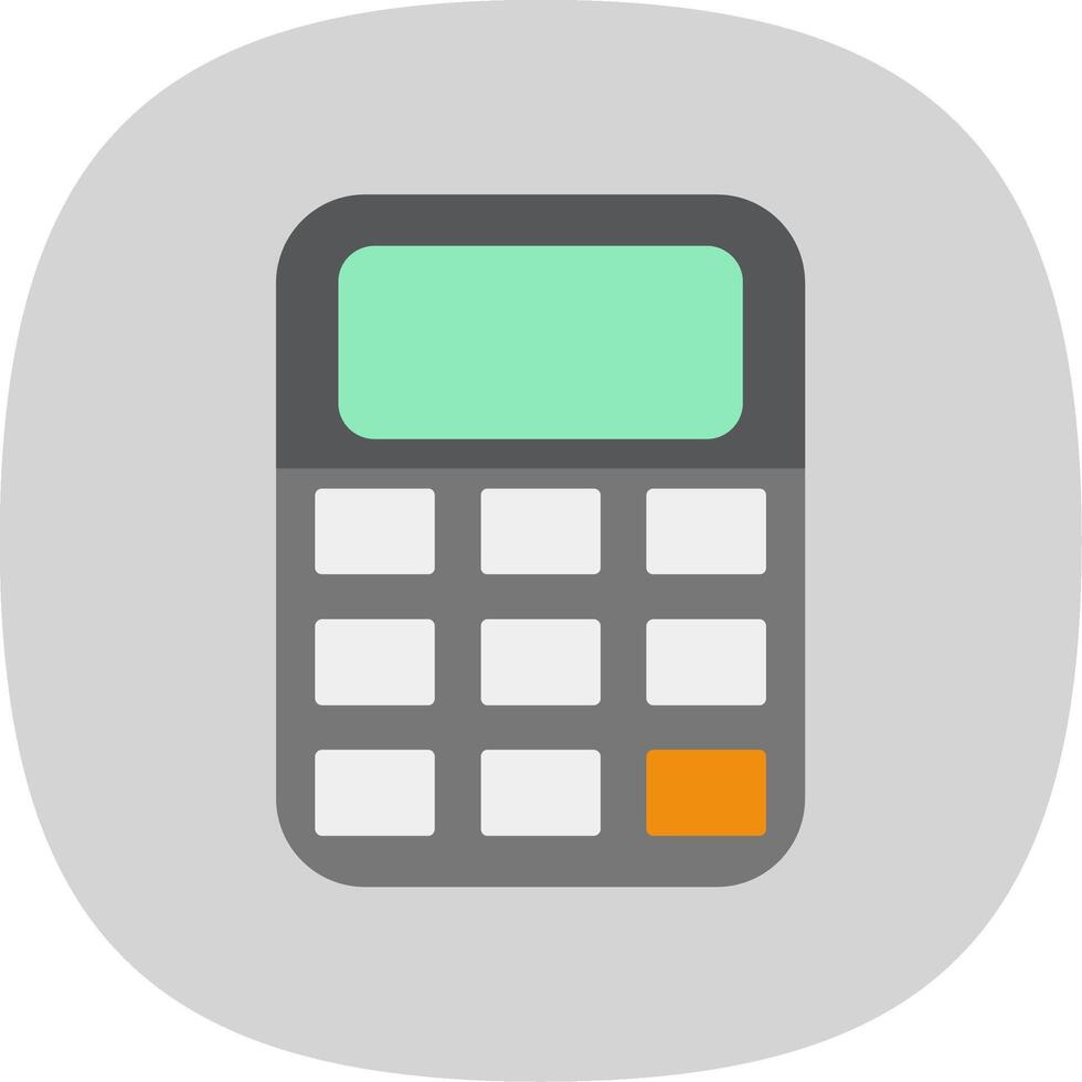 Calculator Flat Curve Icon vector