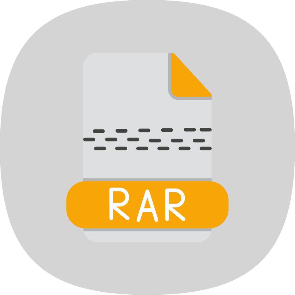 Rar Flat Curve Icon vector