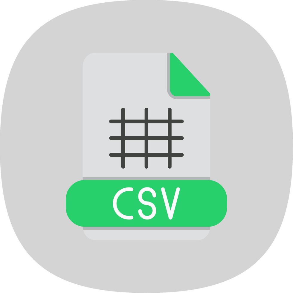 Csv Flat Curve Icon vector